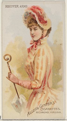 Recover Arms, from the Parasol Drills series (N18) for Allen & Ginter Cigarettes Brands