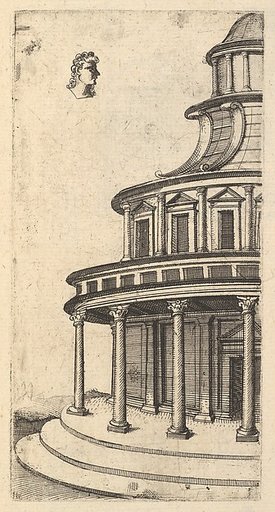 Partial view of a Building (Templum Iovis Ultoris), from "Ruinarum variarum fabricarum delineationes pictoribus caeterisque id genus artificibus multum utiles"
