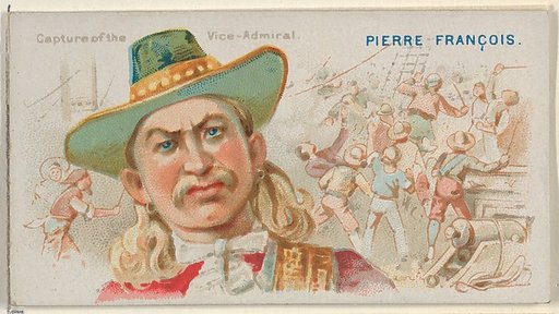Pierre François, Capture of the Vice-Admiral, from the Pirates of the Spanish Main series (N19) for Allen & Ginter Cigarettes