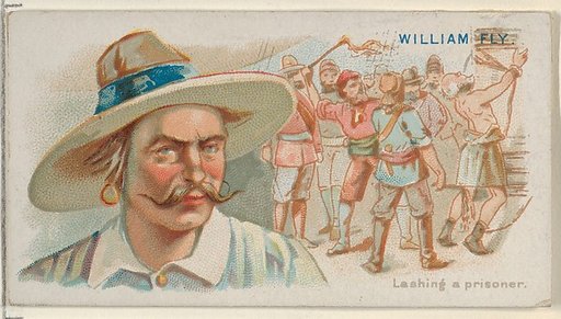 William Fly, Lashing a Prisoner, from the Pirates of the Spanish Main series (N19) for Allen & Ginter Cigarettes
