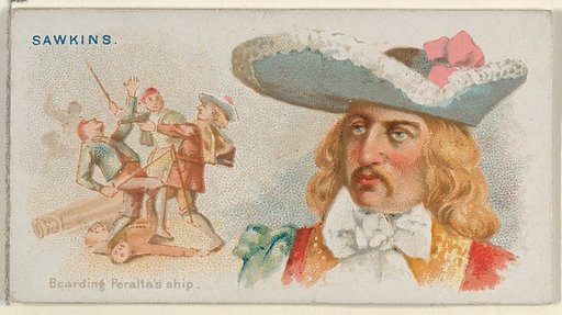 Sawkins, Boarding Peralta's Ship, from the Pirates of the Spanish Main series (N19) for Allen & Ginter Cigarettes