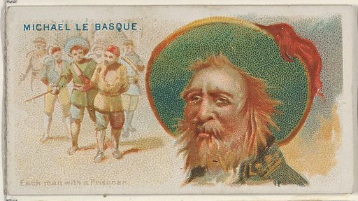 Michael Le Basque, Each Man with a Prisoner, from the Pirates of the Spanish Main series (N19) for Allen & Ginter Cigarettes