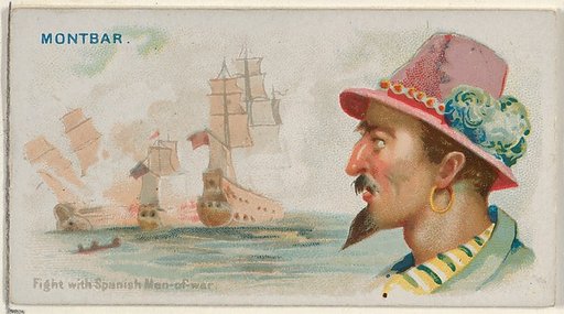 Montbars, Fight with Spanish Men-of-War, from the Pirates of the Spanish Main series (N19) for Allen & Ginter Cigarettes