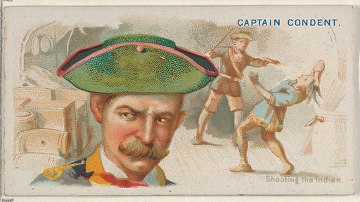 Captain Condent, Shooting the Indian, from the Pirates of the Spanish Main series (N19) for Allen & Ginter Cigarettes