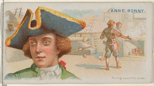 Anne Bonny, Firing Upon the Crew, from the Pirates of the Spanish Main series (N19) for Allen & Ginter Cigarettes