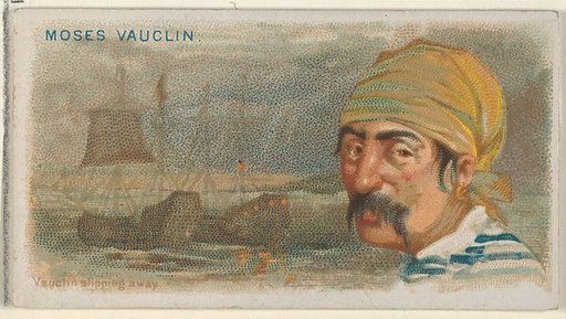 Moise Vauquelin, Vauquelin Slipping Away, from the Pirates of the Spanish Main series (N19) for Allen & Ginter Cigarettes