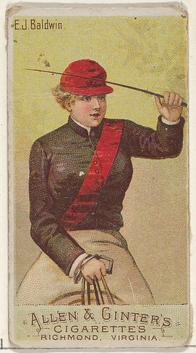 E.J. Baldwin, from the Racing Colors of the World series (N22a) for Allen & Ginter Cigarettes