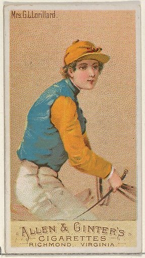 Mrs. G.L. Lorillard, from the Racing Colors of the World series (N22a) for Allen & Ginter Cigarettes