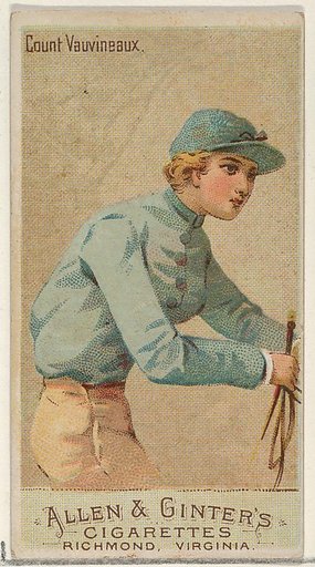 Count Vauvineaux, from the Racing Colors of the World series (N22a) for Allen & Ginter Cigarettes