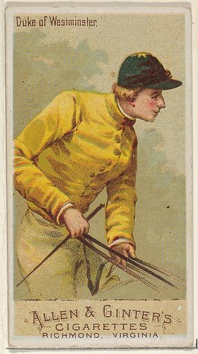 Duke of Westminster, from the Racing Colors of the World series (N22a) for Allen & Ginter Cigarettes