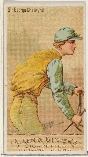 Sir George Chetwynd, from the Racing Colors of the World series (N22a) for Allen & Ginter Cigarettes