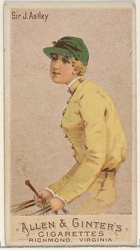 Sir J. Astley, from the Racing Colors of the World series (N22a) for Allen & Ginter Cigarettes