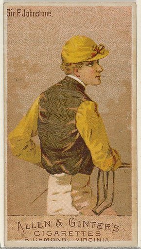 Sir F. Johnstone, from the Racing Colors of the World series (N22a) for Allen & Ginter Cigarettes