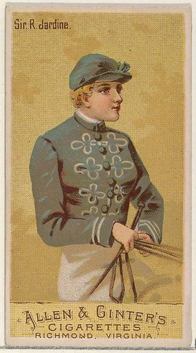 Sir R. Jardine, from the Racing Colors of the World series (N22a) for Allen & Ginter Cigarettes