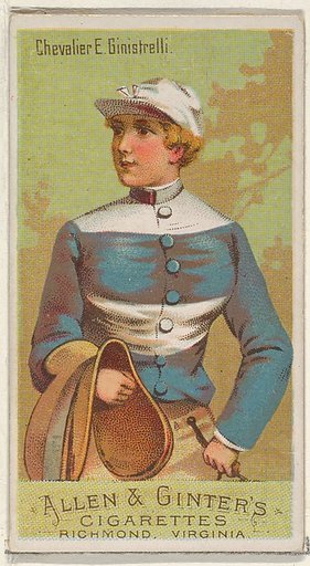 Chevalier E. Ginistrelli, from the Racing Colors of the World series (N22a) for Allen & Ginter Cigarettes