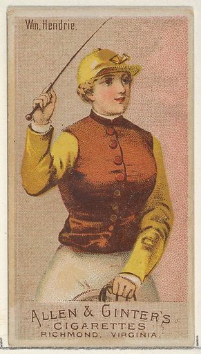 William Hendrie, from the Racing Colors of the World series (N22a) for Allen & Ginter Cigarettes