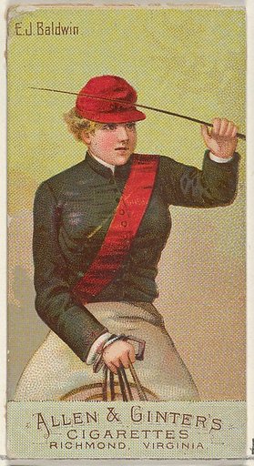 E.J. Baldwin, from the Racing Colors of the World series (N22b) for Allen & Ginter Cigarettes