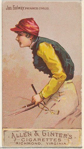 Jas. Galway, Preakness Stables, from the Racing Colors of the World series (N22b) for Allen & Ginter Cigarettes