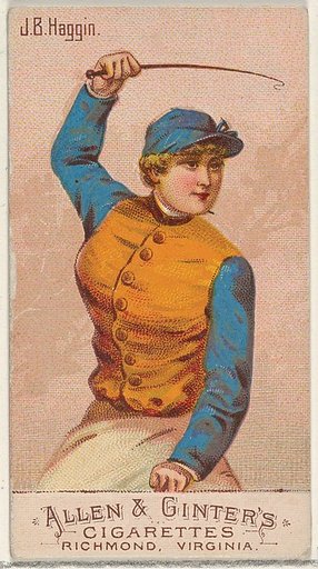 J.B. Haggin, from the Racing Colors of the World series (N22b) for Allen & Ginter Cigarettes