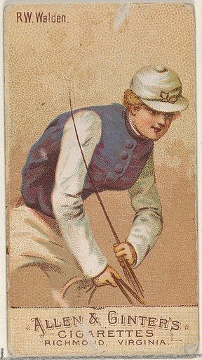 R.W. Walden, from the Racing Colors of the World series (N22b) for Allen & Ginter Cigarettes