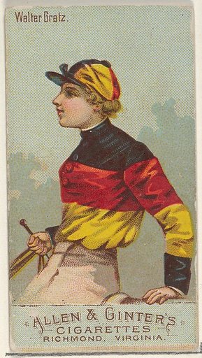 Walter Gratz, from the Racing Colors of the World series (N22b) for Allen & Ginter Cigarettes