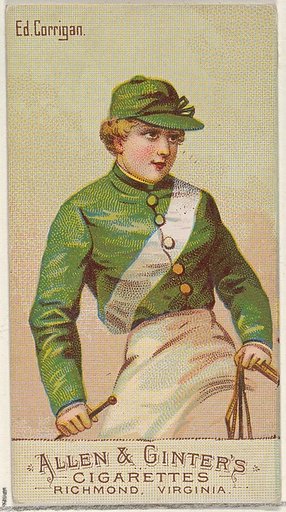 Edward Corrigan, from the Racing Colors of the World series (N22b) for Allen & Ginter Cigarettes