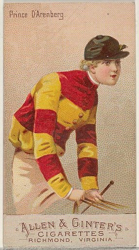 Prince D'Arenberg, from the Racing Colors of the World series (N22b) for Allen & Ginter Cigarettes