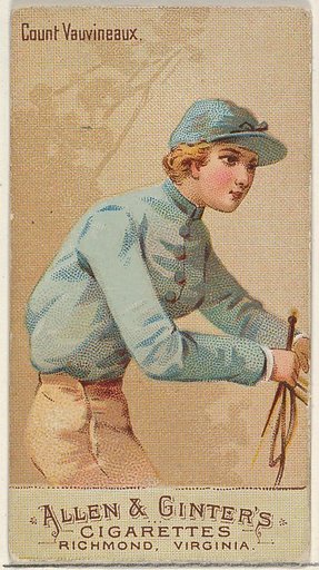 Count Vauvineaux, from the Racing Colors of the World series (N22b) for Allen & Ginter Cigarettes