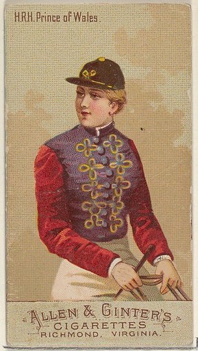 H.R.H. Prince of Wales, from the Racing Colors of the World series (N22b) for Allen & Ginter Cigarettes