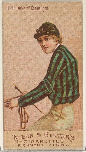 H.R.H. Duke of Connaught, from the Racing Colors of the World series (N22b) for Allen & Ginter Cigarettes
