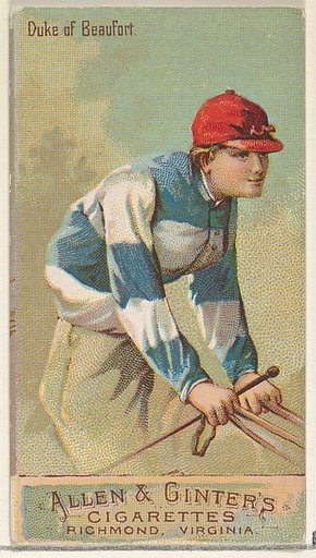Duke of Beaufort, from the Racing Colors of the World series (N22b) for Allen & Ginter Cigarettes