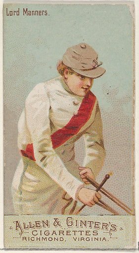 Lord Manners, from the Racing Colors of the World series (N22b) for Allen & Ginter Cigarettes
