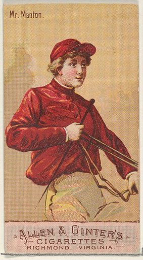 Mr. Manton, from the Racing Colors of the World series (N22b) for Allen & Ginter Cigarettes