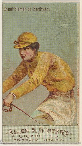 Count Elemer de Batthyany, from the Racing Colors of the World series (N22b) for Allen & Ginter Cigarettes