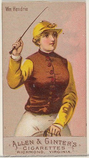 William Hendrie, from the Racing Colors of the World series (N22b) for Allen & Ginter Cigarettes