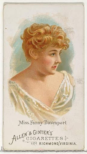 Miss Fanny Davenport, from World's Beauties, Series 1 (N26) for Allen & Ginter Cigarettes
