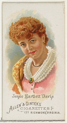 Jessie Bartlett Davis, from World's Beauties, Series 1 (N26) for Allen & Ginter Cigarettes