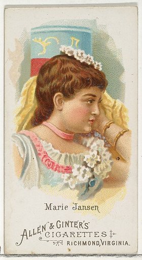 Marie Jansen, from World's Beauties, Series 1 (N26) for Allen & Ginter Cigarettes