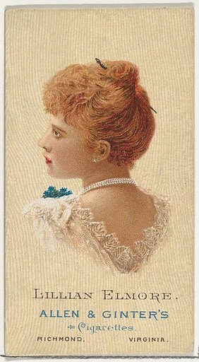 Lillian Elmore, from World's Beauties, Series 2 (N27) for Allen & Ginter Cigarettes