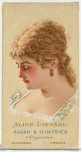 Alice Lingard, from World's Beauties, Series 2 (N27) for Allen & Ginter Cigarettes