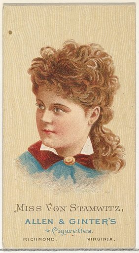 Miss Von Stamwitz, from World's Beauties, Series 2 (N27) for Allen & Ginter Cigarettes