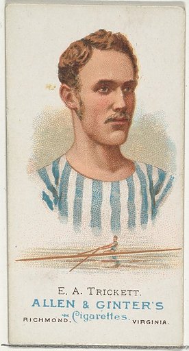 E.A. Trickett, Oarsman, from World's Champions, Series 1 (N28) for Allen & Ginter Cigarettes