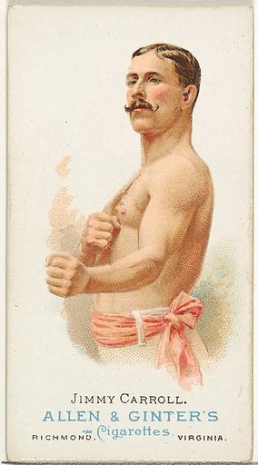 Jimmy Carroll, Pugilist, from World's Champions, Series 1 (N28) for Allen & Ginter Cigarettes