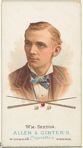 William Sexton, Billiard Player, from World's Champions, Series 1 (N28) for Allen & Ginter Cigarettes
