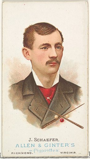 Jacob Schaefer, Billiard Player, from World's Champions, Series 1 (N28) for Allen & Ginter Cigarettes