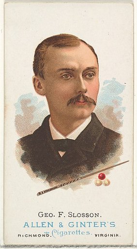 George F. Slosson, Billiard Player, from World's Champions, Series 1 (N28) for Allen & Ginter Cigarettes