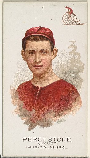Percy Stone, Cyclist, from World's Champions, Series 2 (N29) for Allen & Ginter Cigarettes