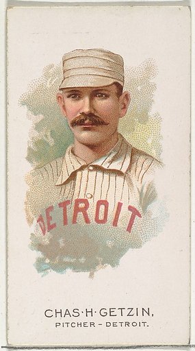 Charles H. Getzin, Baseball Player, Pitcher, Detroit, from World's Champions, Series 2 (N29) for Allen & Ginter Cigarettes