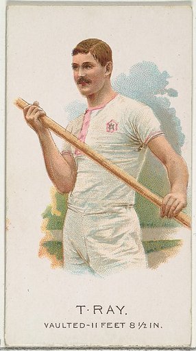 T. Ray, Pole Vaulter, from World's Champions, Series 2 (N29) for Allen & Ginter Cigarettes
