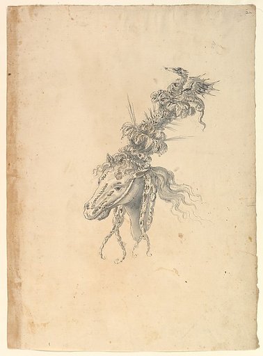 Design for the Headdress of a Horse Crowned by a Small Dragon